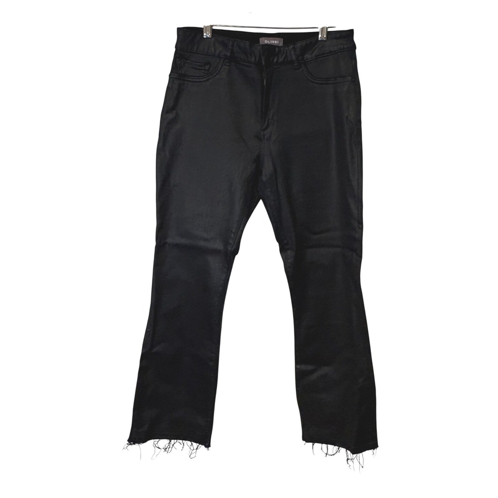 DL1961 Lara Marin Mid Rise Instasculpt Cropped‎ Boot Jeans Black Coated Size 30